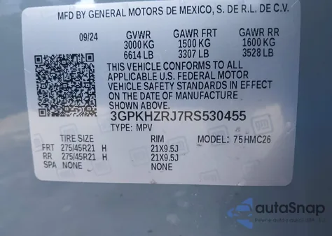 2024 Honda Prologue Elite из США, поврежденный, VIN 3GPKHZRJ7RS530455